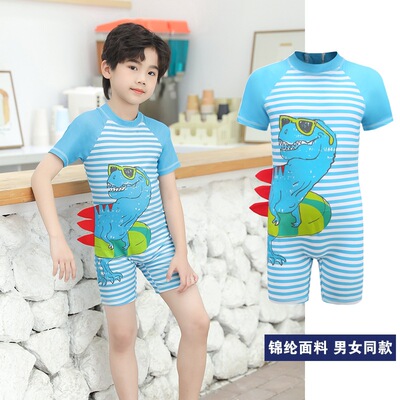 儿童泳衣男童女童连体小中童韩国宝宝兒童夏季防晒速干游泳衣批发|ms