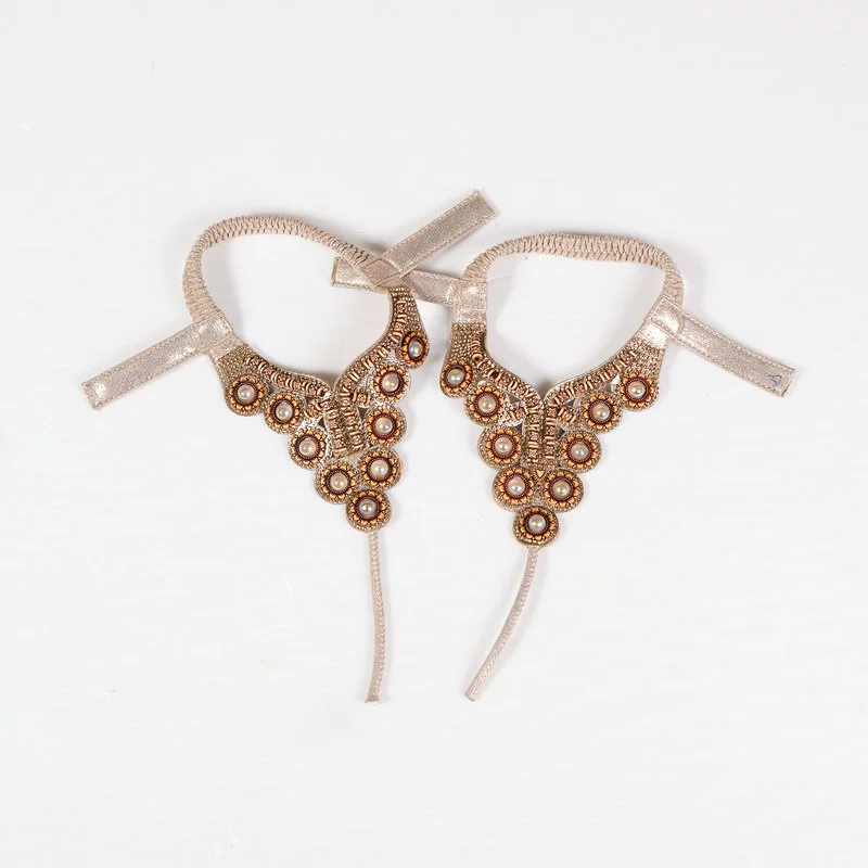 Богемская новая женская обувь верхняя полуфабрикаты модные стразы плоский склон с каблуком и холодным верхом аксессуары азиатский жемчуг