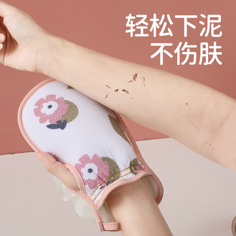 목욕 꽃 인쇄 문지르는 수건 고급 모래 양면 가정용 욕실 인쇄 된 문지르는 수건 성인 목욕 양면 문지르는 수건
