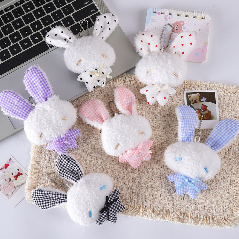 Cute Mini Soothing Angel Bunny Plush Toy Pendant Healing Adorable Item Bag Charm Polka Dot Rabbit Pendant Cute Mini Soothing Angel Bunny Plush Toy Pendant Healing Adorable Item Bag Charm Polka Dot Rabbit Pendant