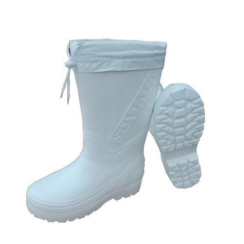 EVA Foam Rain Boots for Men and Women, Mid-Height and Low-Height Water Shoes, Black, Lightweight, Non-Slip, Oil-Resistant EVA, White Food Boots