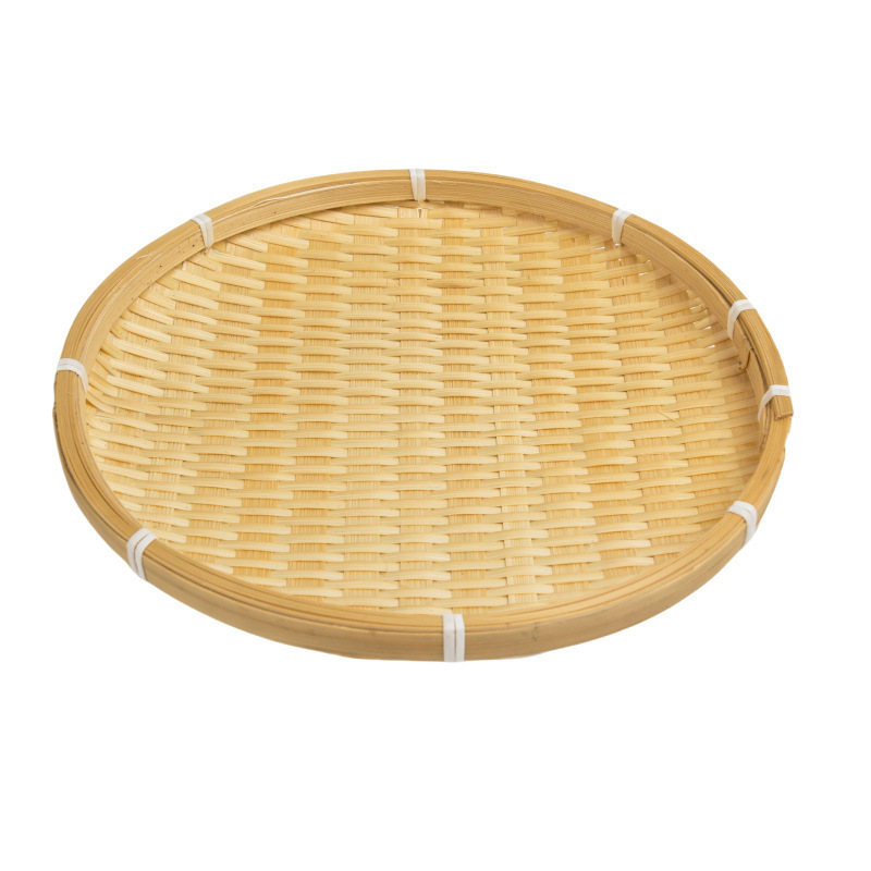 Plato redondo de bambú tejido pequeño para bocadillos dulces para bocadillos de semillas de melón plato redondo creativo para el hogar mini productos de bambú hechos a mano