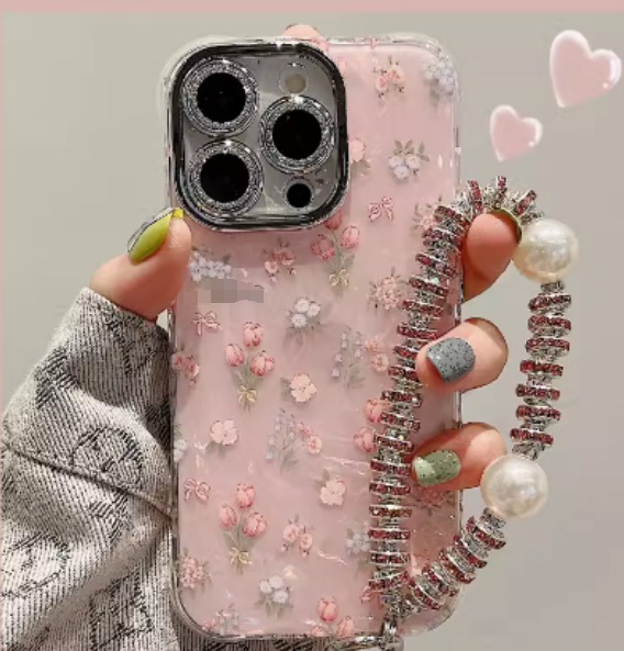 El patrón de concha de estilo ins está lleno de flores de pantalla para la película de lente 15ProMax iPhone13 Apple 14P funda para teléfono móvil 12