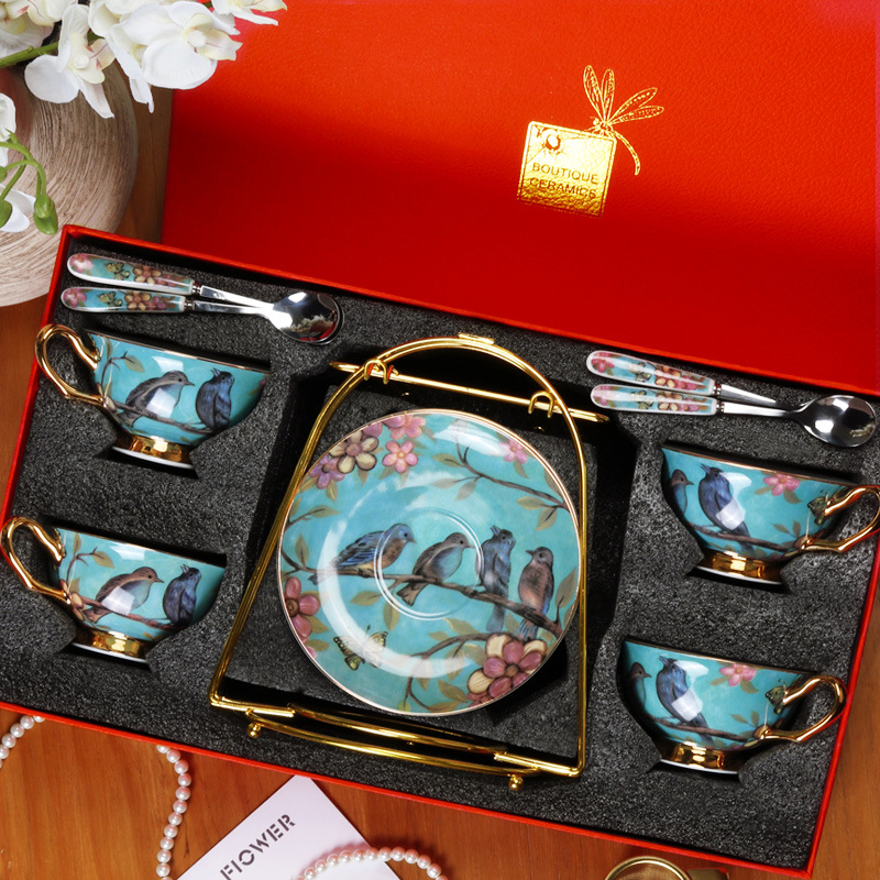 China de hueso taza de café de estilo europeo traje creativo Taza de cerámica de gama alta exquisito pequeño lujo británico juego de té de la tarde
