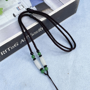 Necklace Rope Pendant Lanyard Outer Moulding Material Imitation Hetian Jade Adjustable Rough Neck Jewelry Jade Jade Line Rope