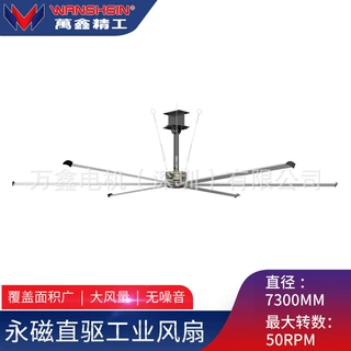 万鑫大型永磁直驱工业电机风扇吊扇7米3包安装体育馆厂房车间仓库