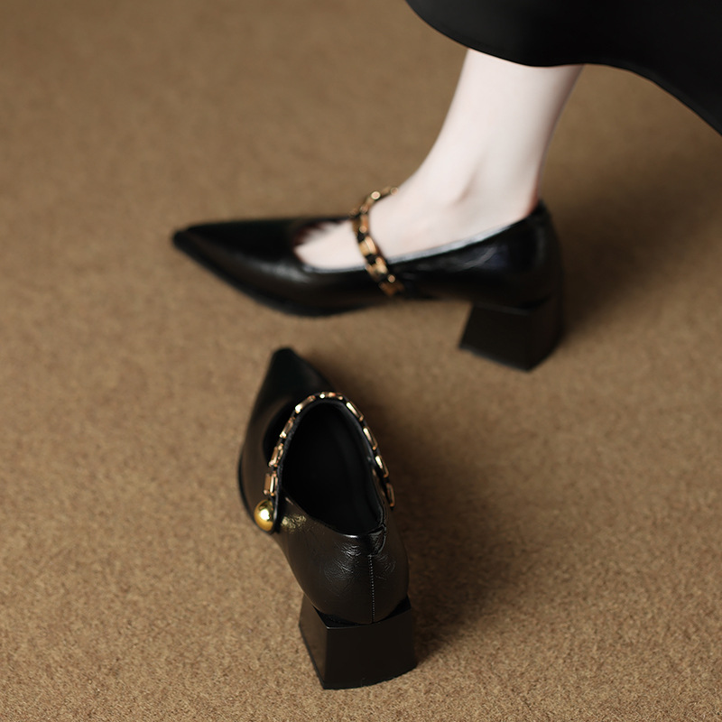 83656-16 Huidong Dalingshi Retro Single Shoes for Women Mary Jane 2026 Spring New High-Heeled Women's Shoes Small Leather Shoes