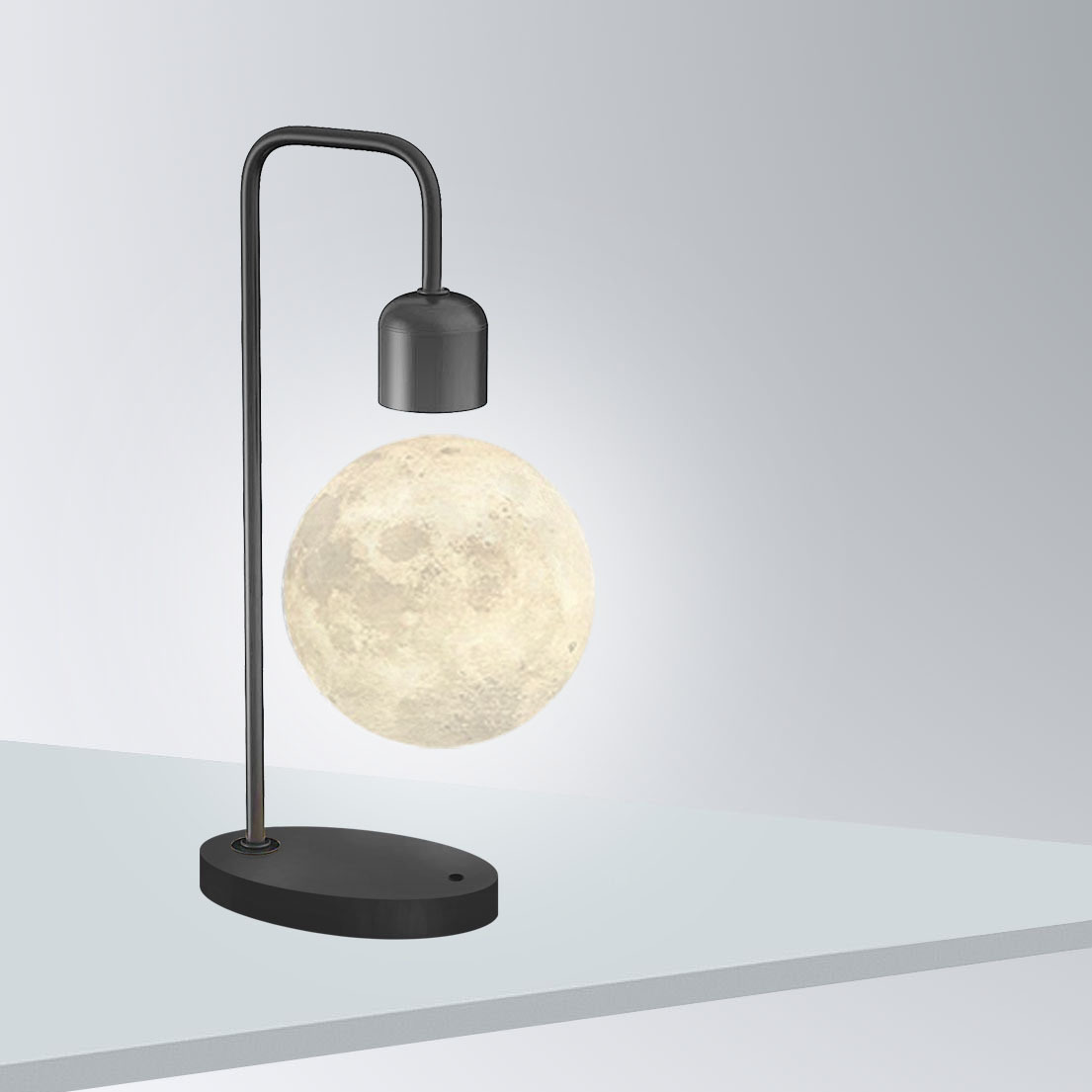 Temperatura de color súper boutique ya negro maglev luz de luna impresa 3D gran romántica luz de noche adornos para el hogar regalos
