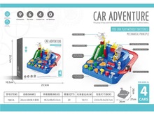 跨境轨道闯关大冒险小汽车惯性益智玩具车工程车停车场厂家批发