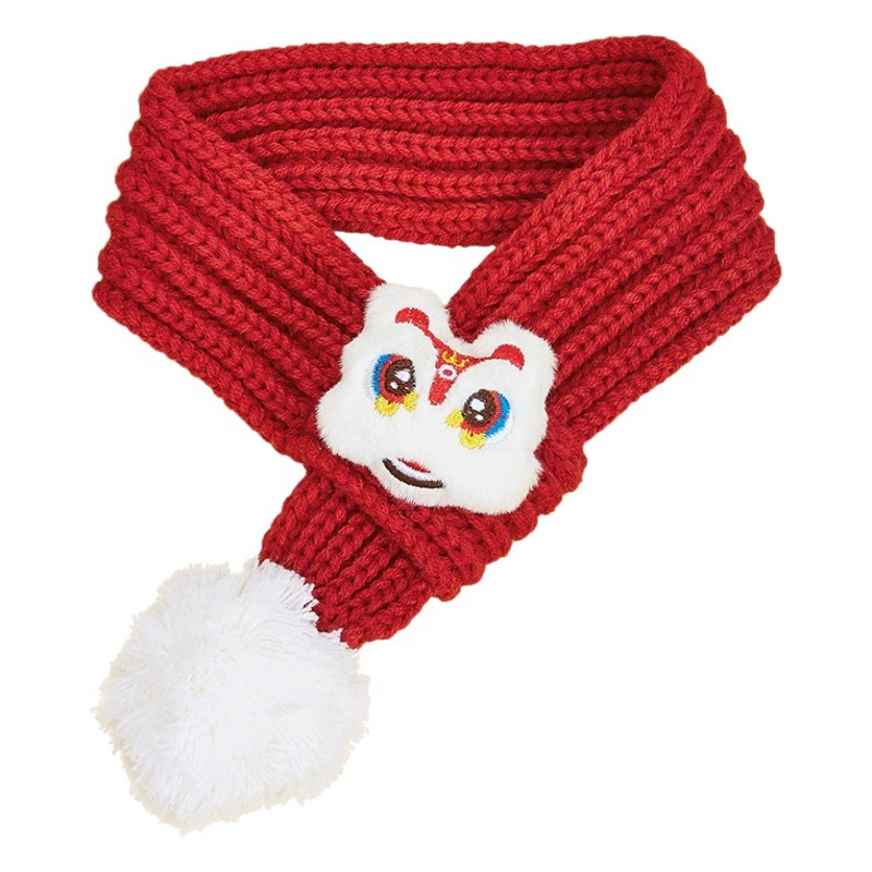 Фестиваль Новый Весенний Фестиваль Дракон Рог Лев танец красный праздничный белый меховой шар теплая собака кошка корги Медведь шарф