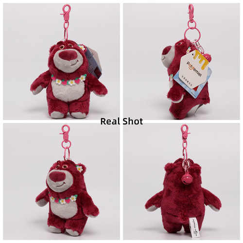 Disney Toy Story Strawberry Bear Pendant Doll Flower Strawberry Bear Doll Plush Toy Claw Machine Male