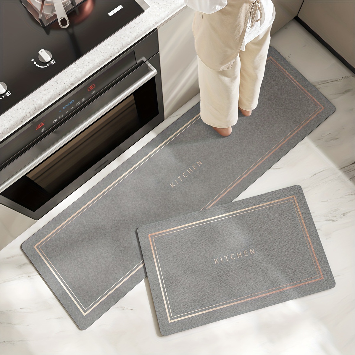 주방 그레이 골드 엣지