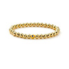 Golden replica, fashionable elastic round beads, 14 carat, 6mm, simple and elegant design