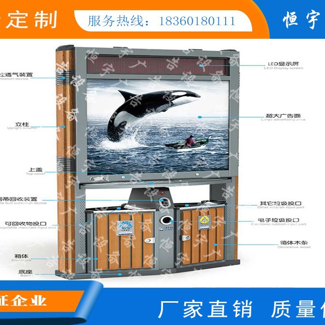 垃圾分类箱广告垃圾箱太阳能果皮箱垃圾分类亭厂家制作
