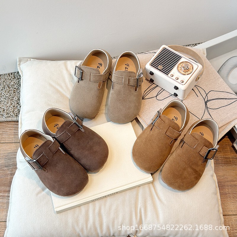 Girls Bo 2025 Spring and Autumn New Soft Sole Small and Medium-Sized Children's Fashion Small Leather Shoes Boys' Single Shoes Peas Shoes
