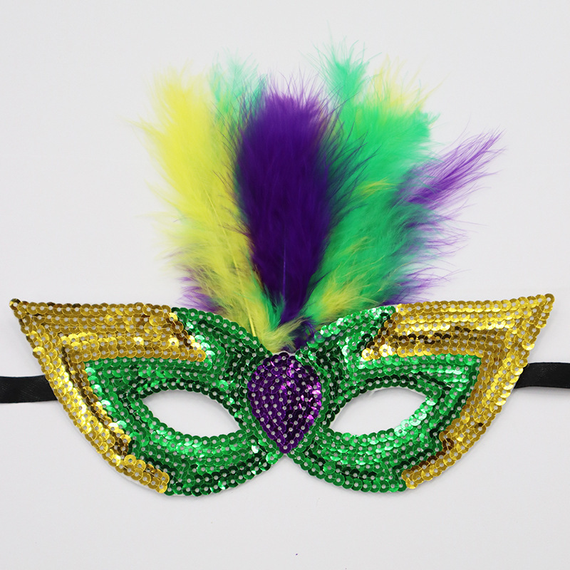 Carnaval europeo y americano Mardi Gras máscaras doradas morada-verde - sequela máscaras de fiesta bar transfronterizas