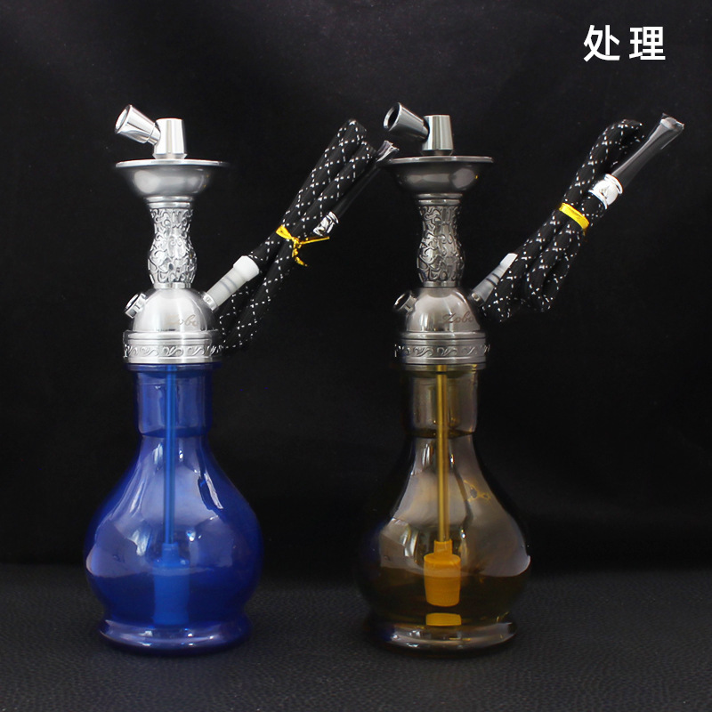 处理  正牌ZB520水烟壶全套过滤金属 透明水烟筒玻璃水烟壶两用