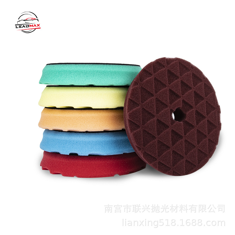 6寸钻石款海绵盘汽车美容打蜡抛光盘 镜面还原盘震抛偏心机抛光盘
