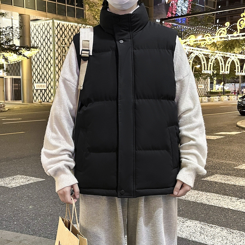 M - 8XL marca de moda chaleco de algodón de plumón hombre americano otoño invierno chaleco de hombro de gran tamaño grueso abrigo de cuello caliente