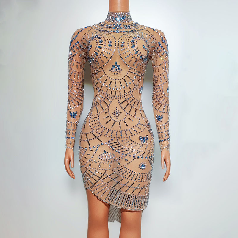 Prom dress nightclub bar slim temperament singer costume model catwalk banquet party disco dress