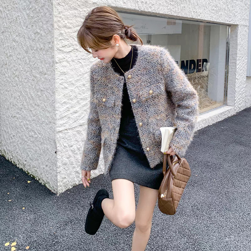 Xiaoxiangfeng ジャケット新しい冬 Xiaoxiangfeng ショート 2025 カジュアルスリム厚く暖かいノーカラージャケット女性のアウターウェア|undefined