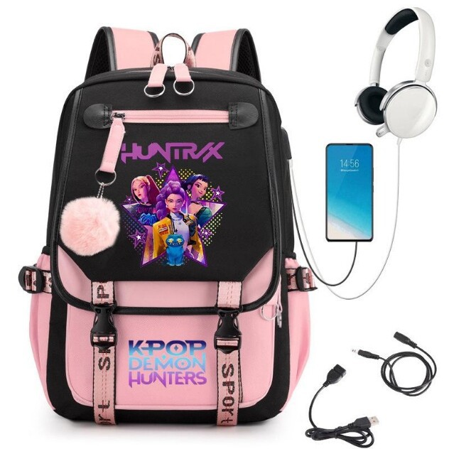 Mochila escolar con estampado de estilo coreano de dibujos animados de anime para estudiantes de secundaria, mochila de viaje al aire libre, venta caliente transfronteriza 0712 image 53