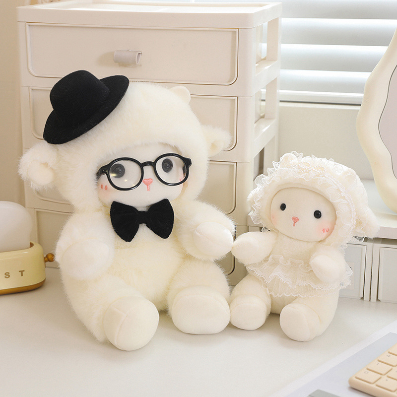Cute Couple Wedding Plush Sheep Doll Bed Decoration Gift for Girlfriend Girly Wedding Gift
