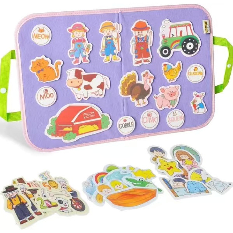 Amazon nuevo tablero de historia de felt transfronterizo para niños puzzle tablero de aprendizaje tablero de entrenamiento de bebés