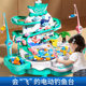 Magnetic levitation track electric fishing children's early education puzzle can add water sliding music fishing table toy boys and girls