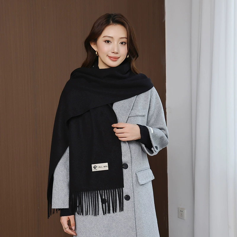 Шерстяной белый демисезонный шарф-подворотник, куртка для учащихся начальной школы, цельковый кашемировый плащ, оптовая продажа
