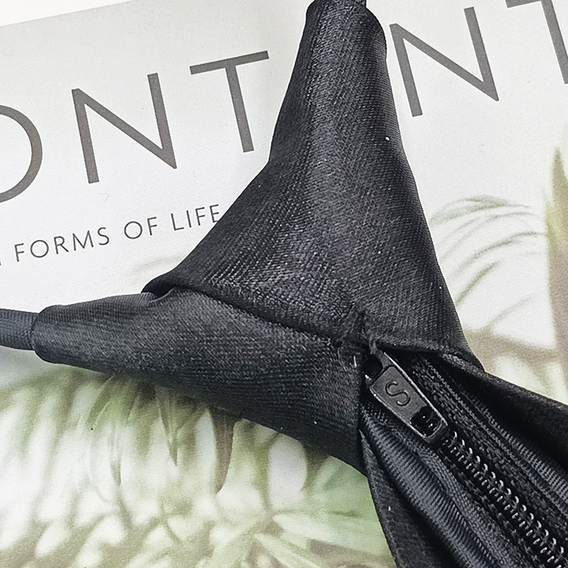 En stock color sólido negro cremallera lazo de los hombres y las mujeres perezoso moda casual mate brillante camisa decorativa mano golpeando