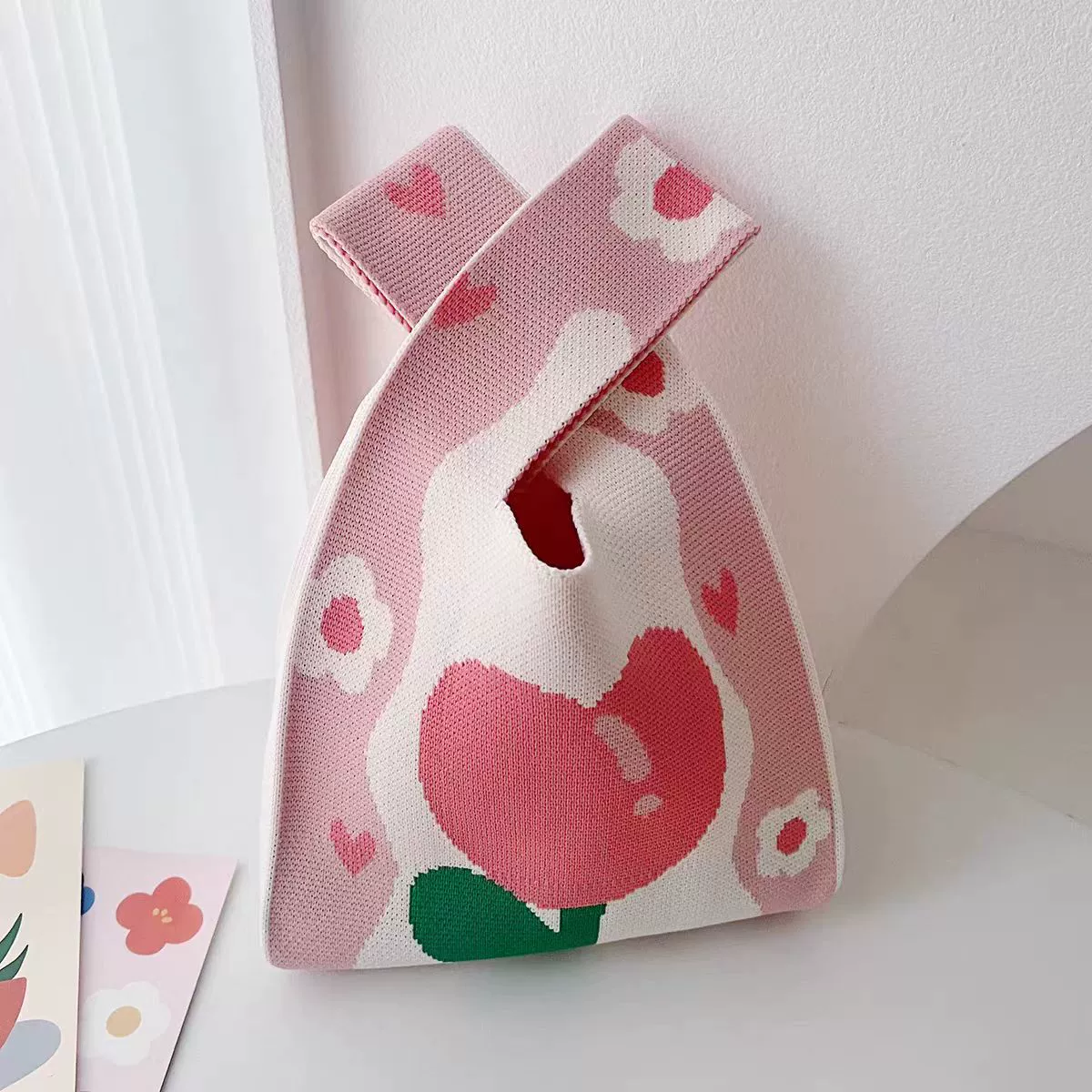 Вязаная сумка ручной работы 2025, новая рабочая сумка для мелочей, красная вязаная сумка через плечо, подарочная сумка для детей.