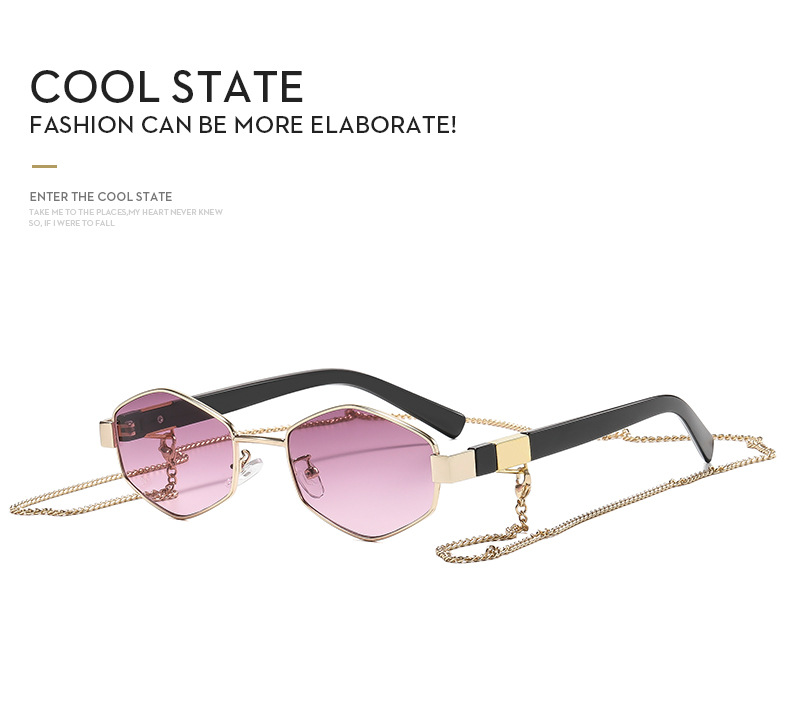Modische Polygonale Sonnenbrille Für Damen Kleine Form_voghion.com