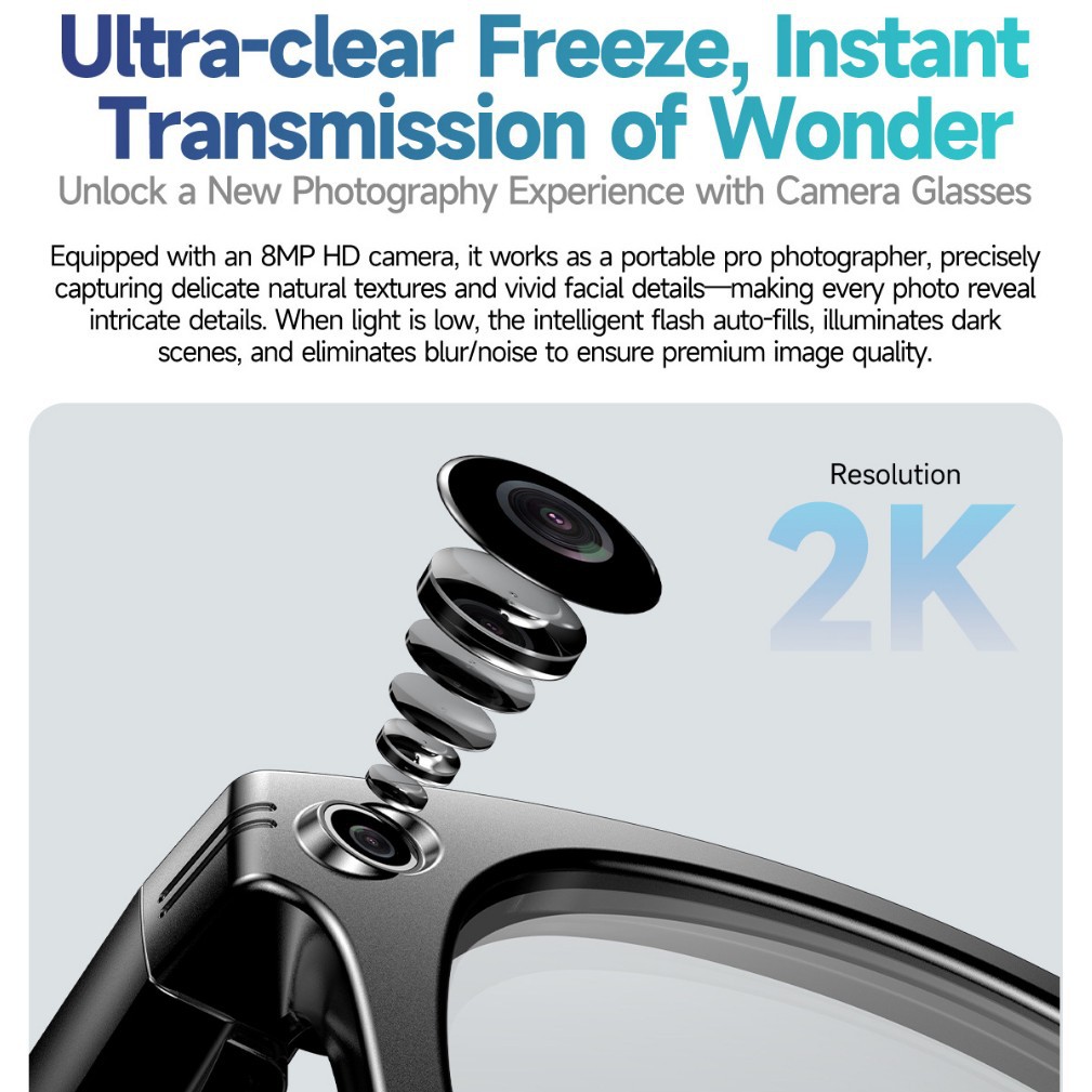 W610 8 megapíxeles AI fotografía gafas inteligentes Bluetooth llamada negra tecnología gafas de sol UV