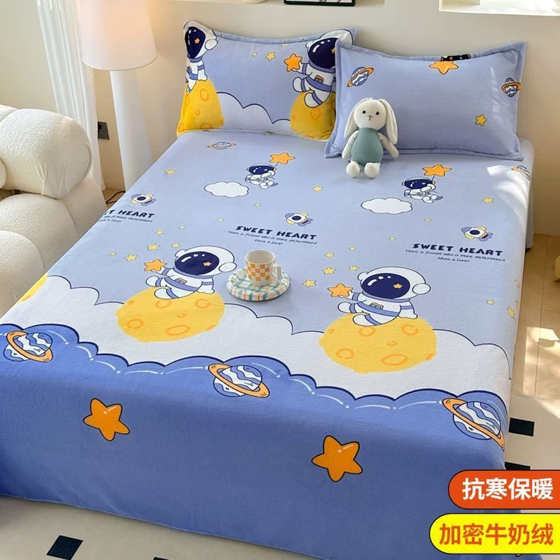 Invierno leche de lana de coral sábanas de lana de una sola pieza brida de manta de peluche dormitorio una sola persona gruesa manta de peluche cálida