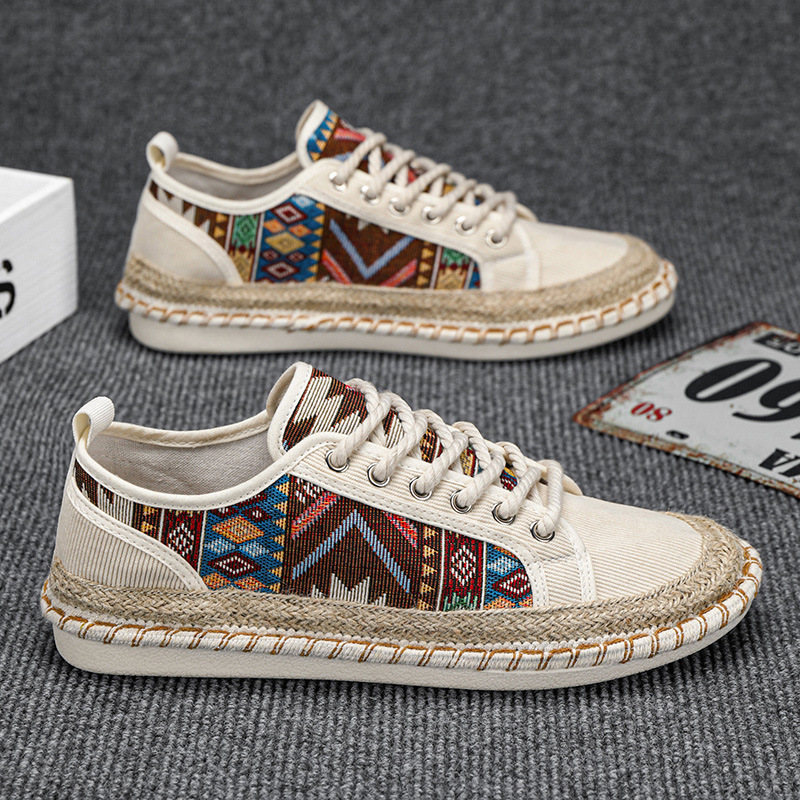 2025 New Sports Sneakers Summer Breathable Casual Versatile Men's Slip-On Old Beijing Canvas Shoes Fisherman Shoes