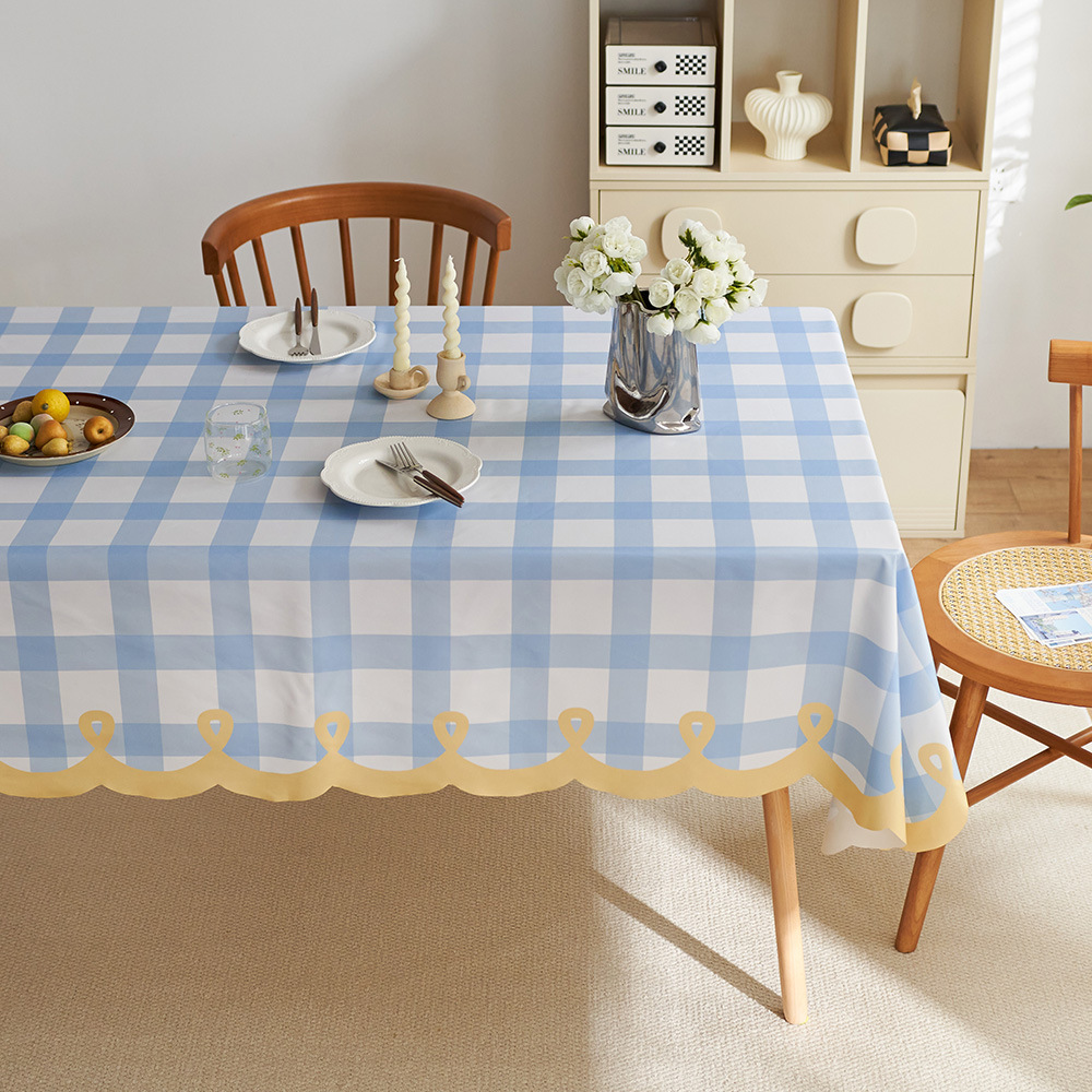 2025 Waterproof Ins-Style Irregular Tablecloth, Heat-Resistant Dining Table Mat, Linen-Like Fabric Tablecloth, Light Luxury High-End Coffee Table Cover
