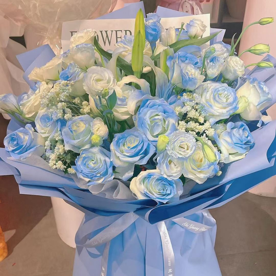 Lizhuran color sólido espesado primer rollo de papel de amor impermeable OPP floral papel de embalaje 56 * 10Y rollo de papel de embalaje