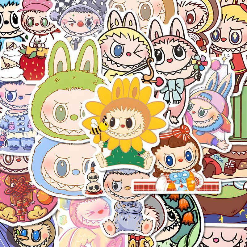 【ラブブ】人気の高見えラブブステッカー 漫画 かわいい バブルマート デコレーション ハンドブック 防水ステッカー|undefined