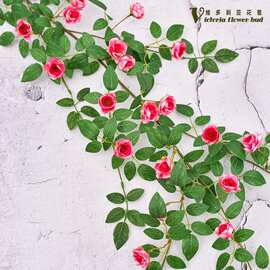 仿真植物把束玫瑰花藤蔷薇月季藤蔓花材垂吊花艺造景装饰拱门墙面