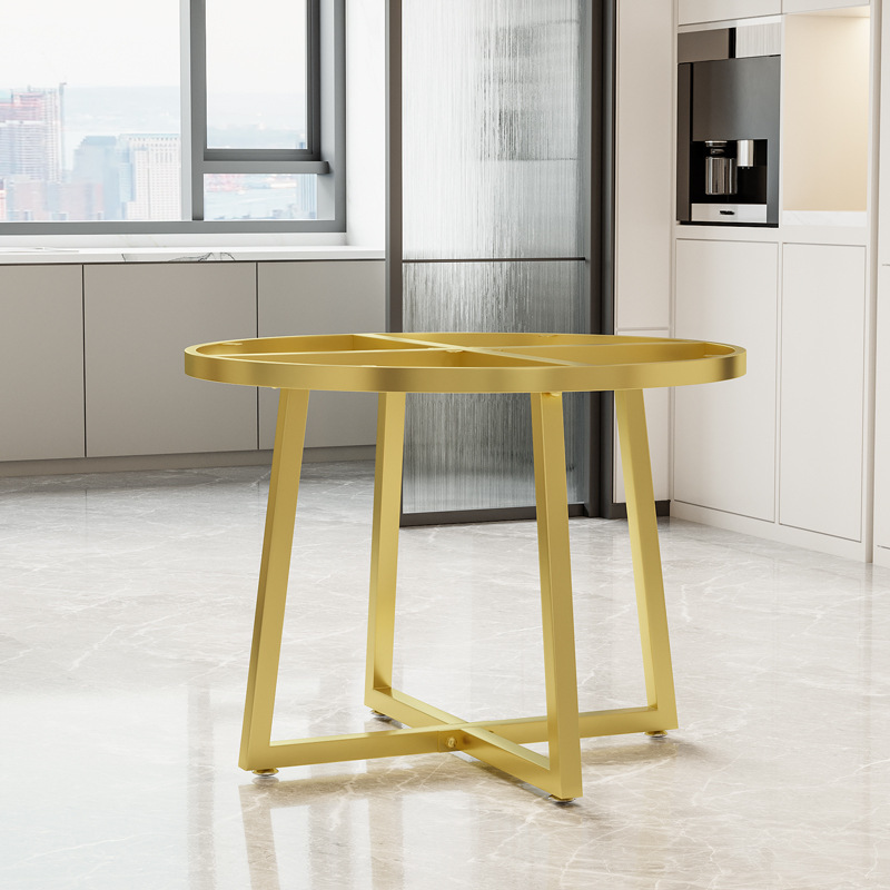 现货铁艺圆形茶几边几餐桌支架岩板大理石瓷砖木板桌腿支架可