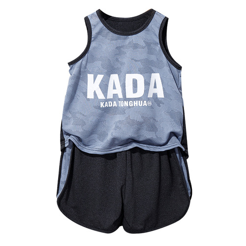 Boys' vest suit, girl's summer thin vest, children's vest, children's mesh quick-drying sports and leisure suit