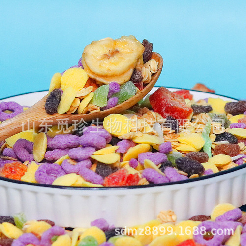 Fruit Granola Cereal Yogurt Companion Breakfast Dry Eat Oats Ready-to-Eat Mixable Satisfying Nutritional Meal Replacement