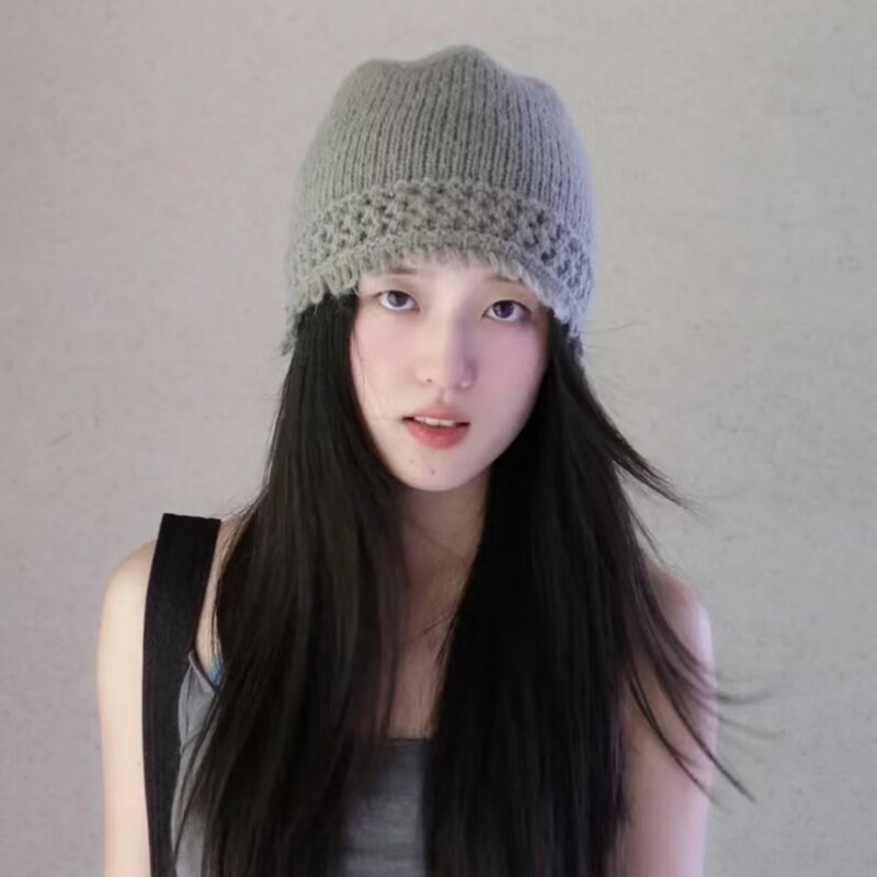 批发韩国25新款时尚流苏边针织帽女百搭显脸小毛线冷帽韩系高级感|undefined