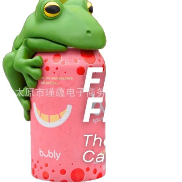 跨境爆品Fizzy Frog Frog Can Cover青蛙饮料汽水罐盖百合花饮料|undefined