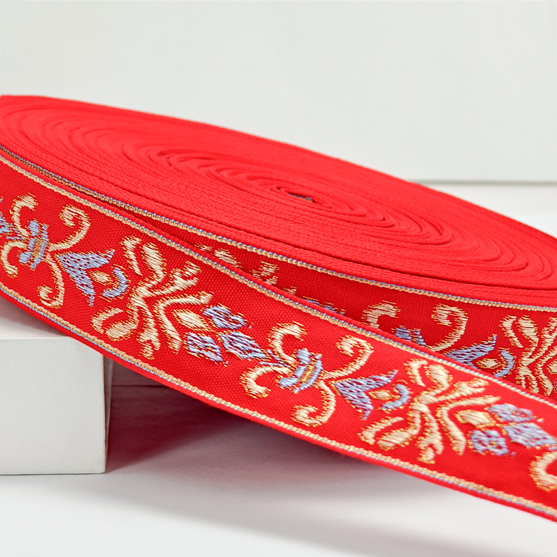 Bordado jacquard bordado cinta cinta encaje estilo étnico Hanfu hifu sofá accesorios de cortina materiales para accesorios para el cabello