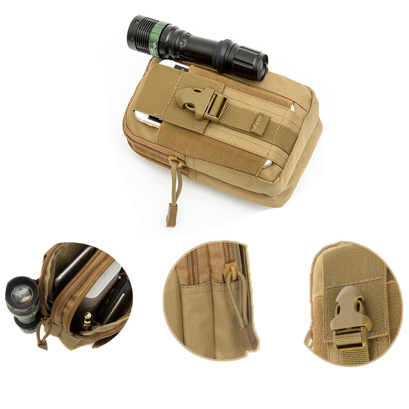 Outdoor Sports Molle Multi-functional Tactical Waist Bag Large Capacity 6-inch Phone Running Walking Belt Hanging Bag for Men