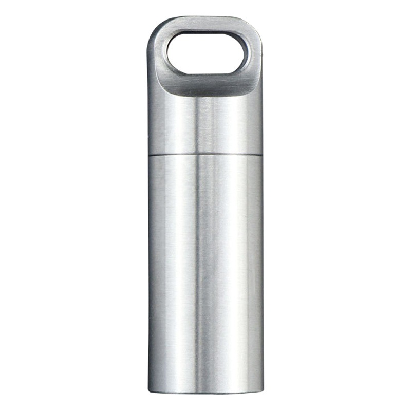 Mini caja de Medicina de metal de acero inoxidable botella de medicina portátil a prueba de humedad sellado impermeable almacén viaje sub-embalaje pequeña botella de medicina