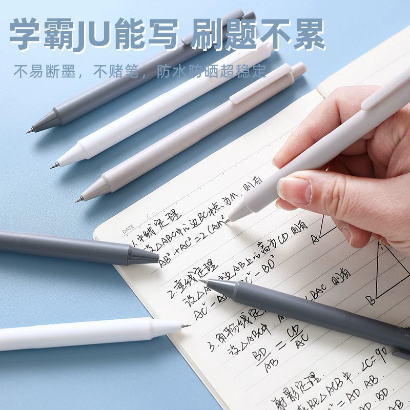 Minimalistic black quick dry rollerball pen for students, 0.5mm