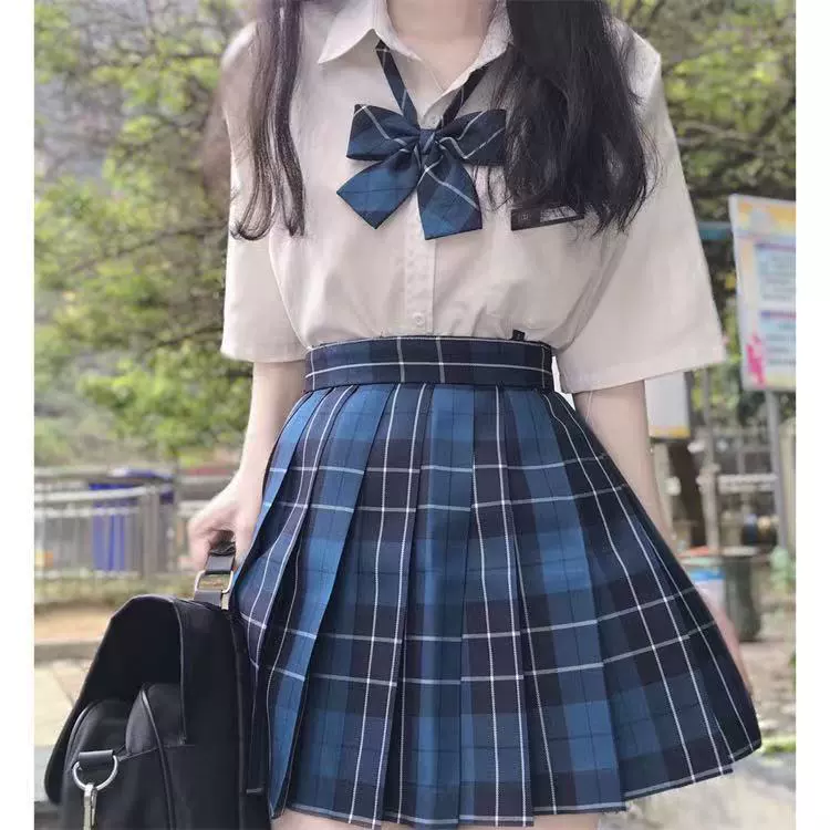 JK Униформа юбка отличная Студенческая длина студент плед японская плиссированная юбка водоросли клетчатая юбка школьная форма юбка